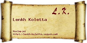 Lenkh Koletta névjegykártya